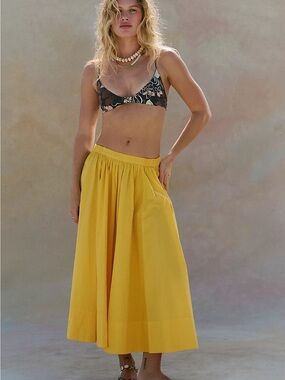 Free est People Lowen Midi Skirt/ Med/ Yelliw